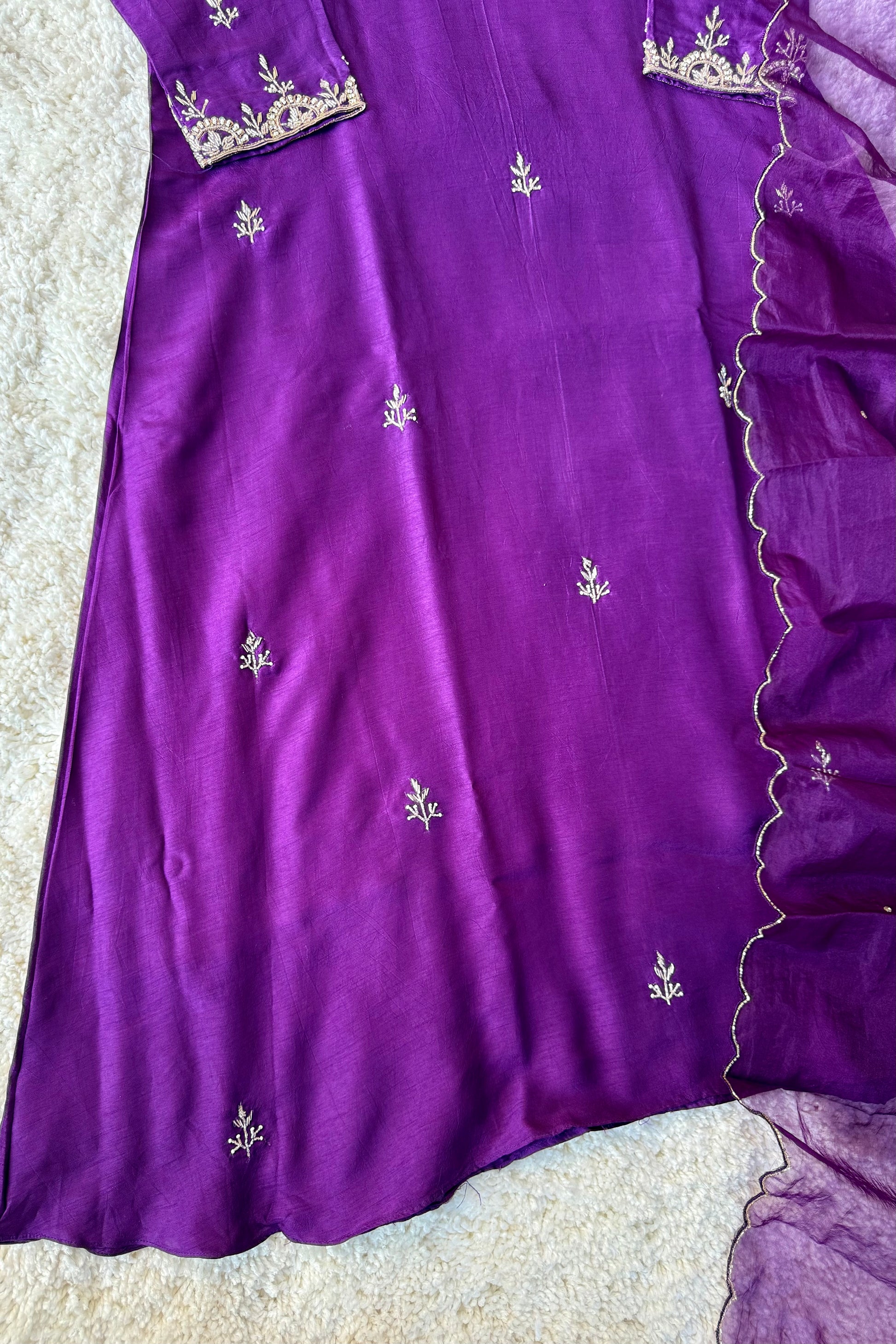 ✨ “Luxe – Premium Dola Silk A-Line Kurta Set