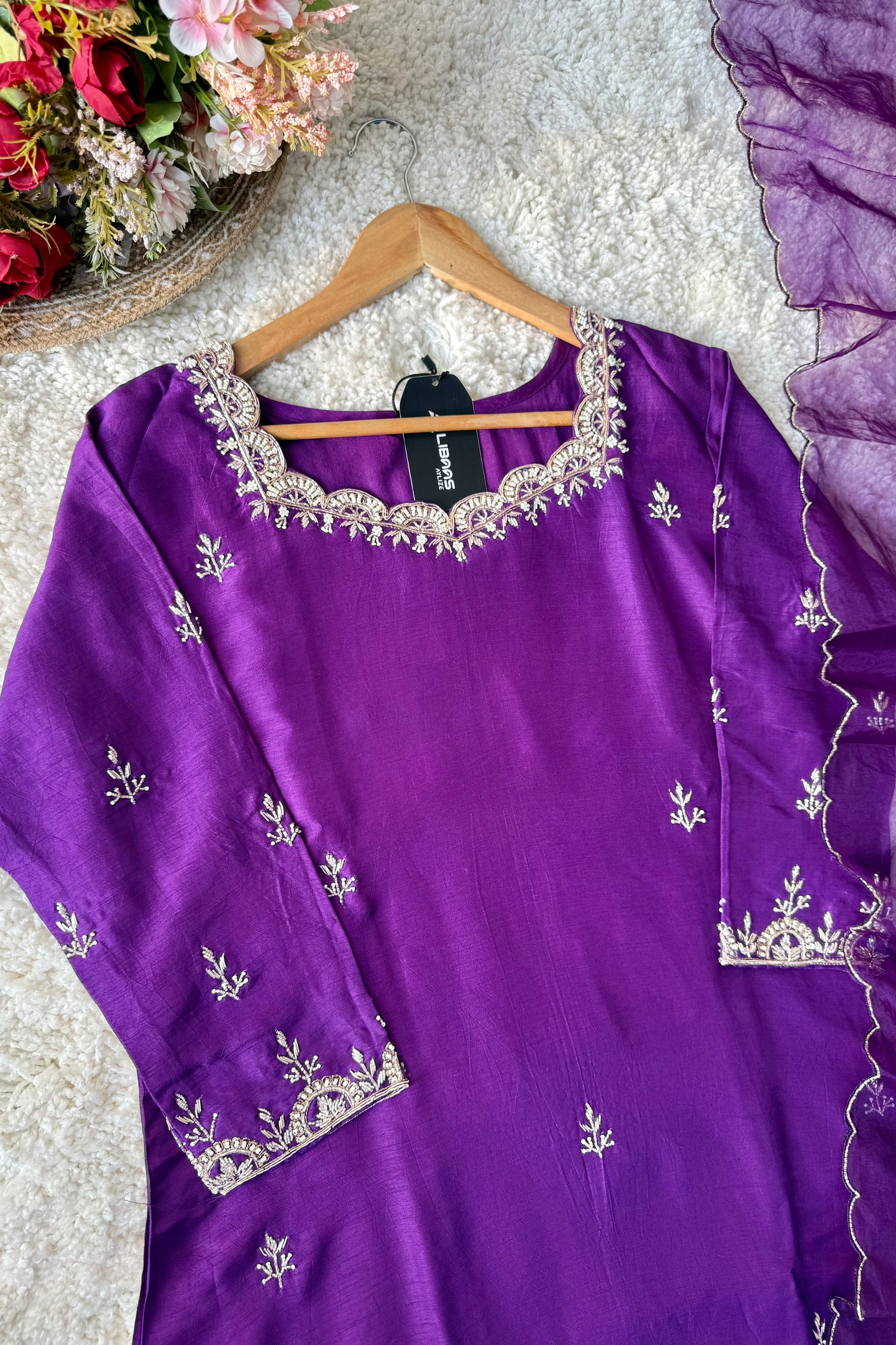 ✨ “Luxe – Premium Dola Silk A-Line Kurta Set