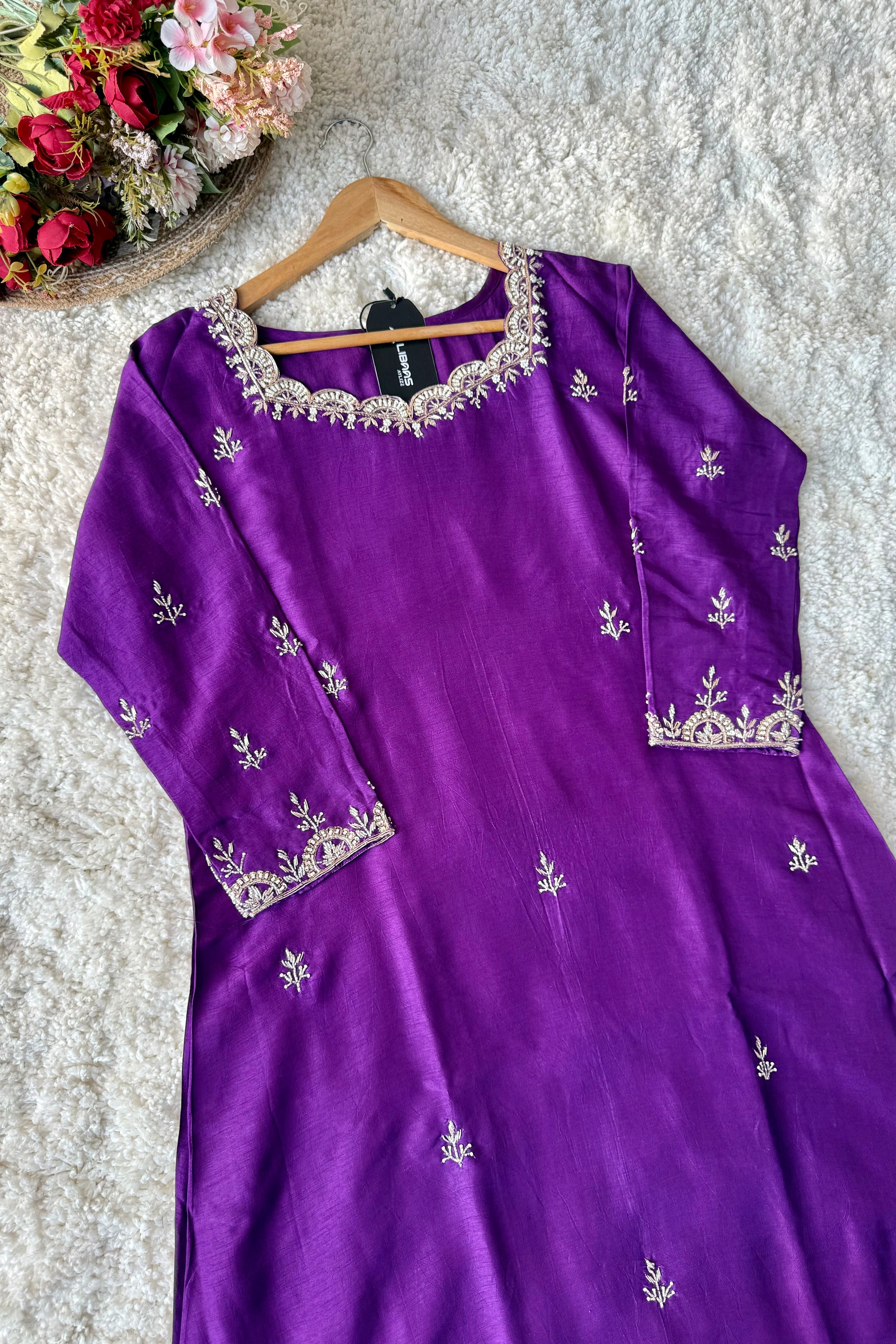 ✨ “Luxe – Premium Dola Silk A-Line Kurta Set