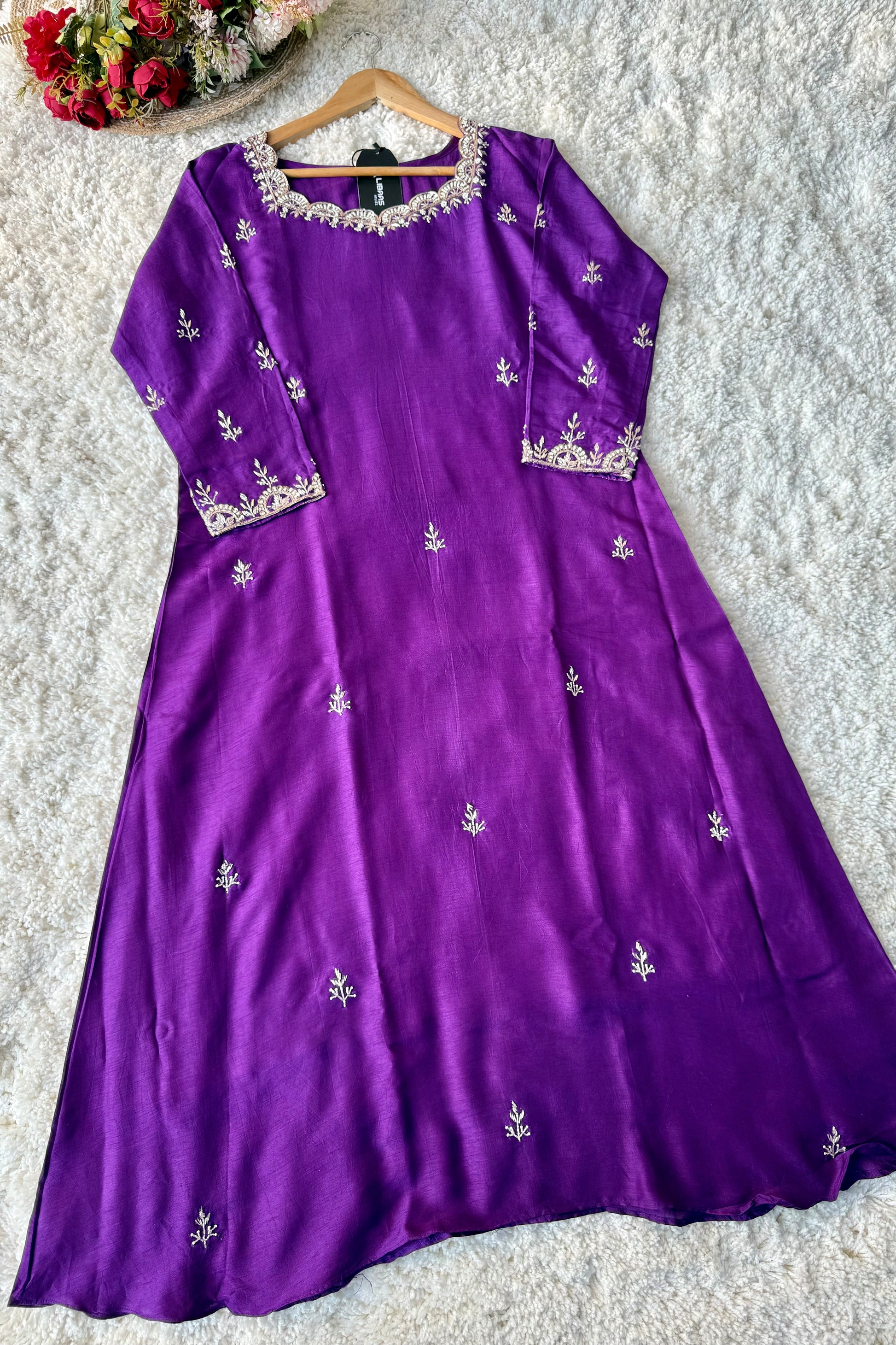 ✨ “Luxe – Premium Dola Silk A-Line Kurta Set