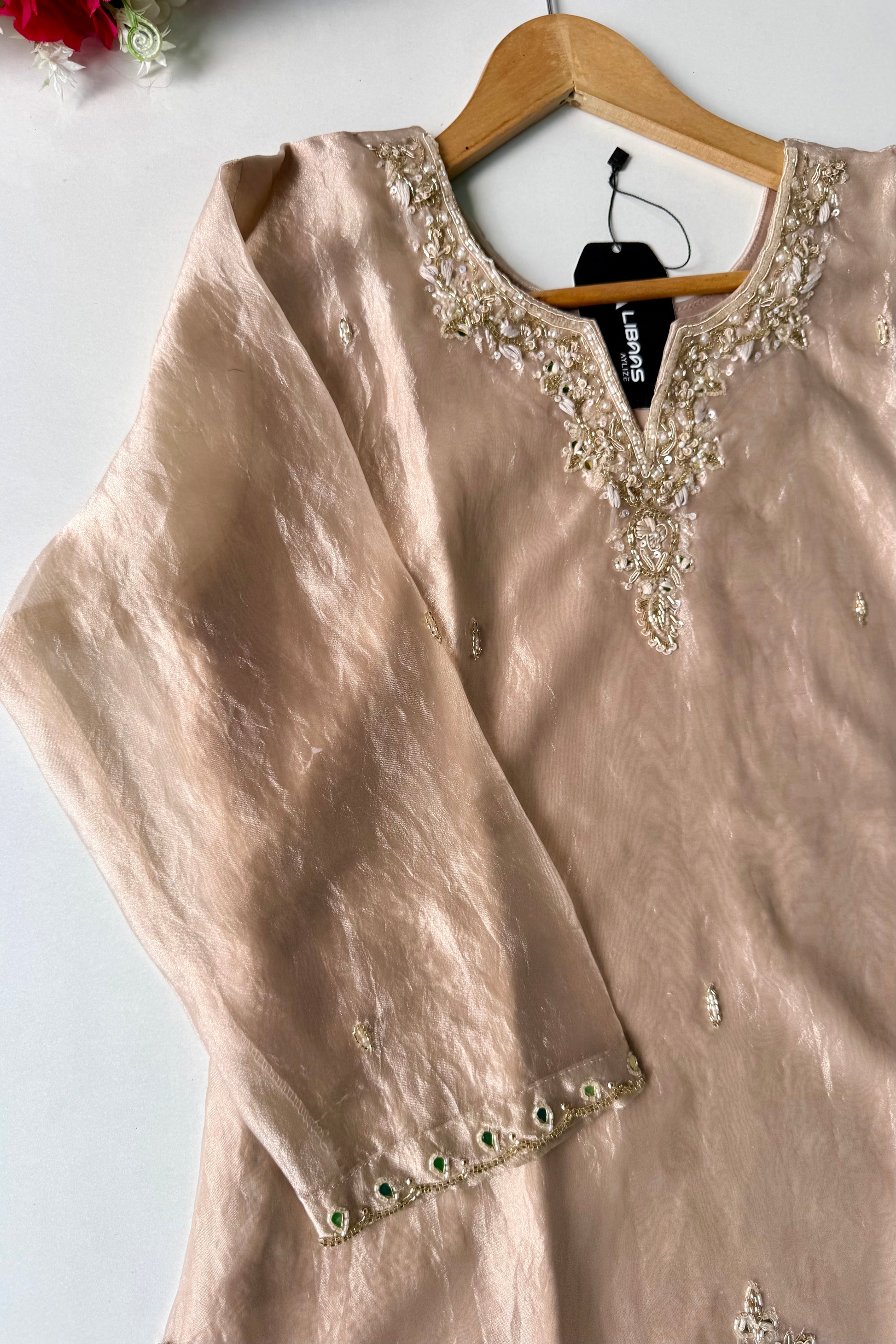 ✨Ruhani – Luxury Ivory Glass Tissue Divider Suit Set