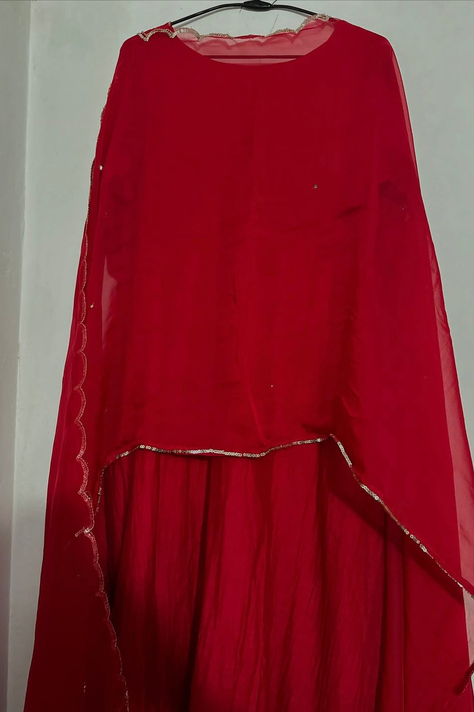 ❤️Princess – Premium Red Mul Chanderi A Line Kurta Set