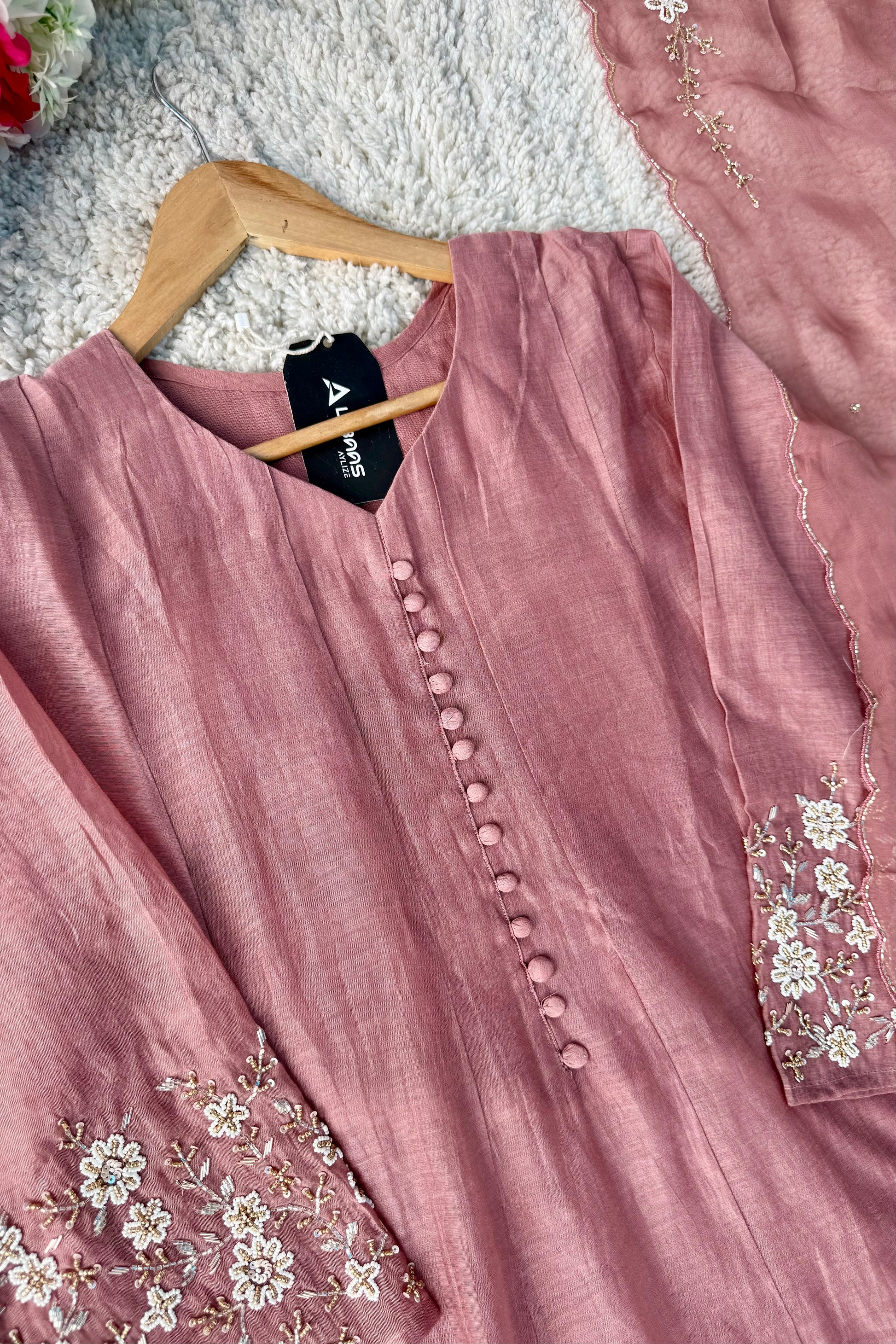 ✨Ay10- Pre Book Beautiful Mul Chanderi A Line Kurta set