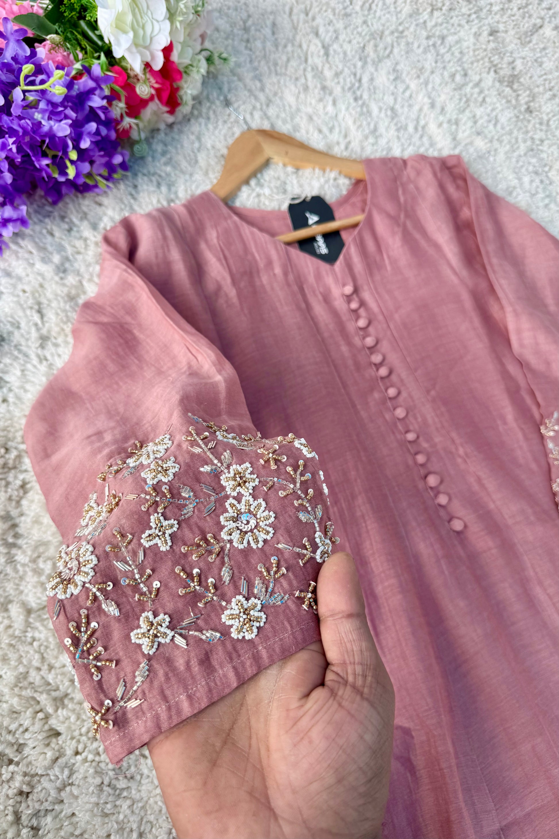 ✨Ay10- Pre Book Beautiful Mul Chanderi A Line Kurta set