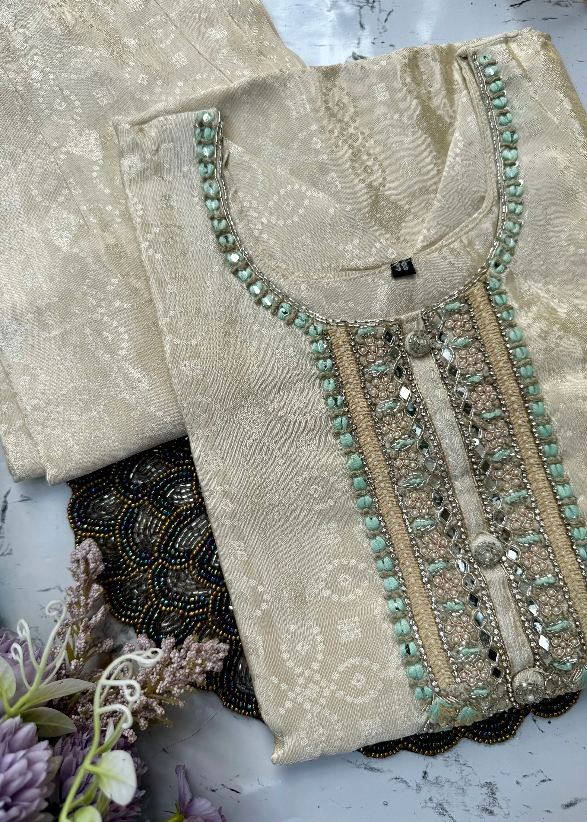 "MEGHNA" Party wear Tissue silk kurta palazzo set 🤍