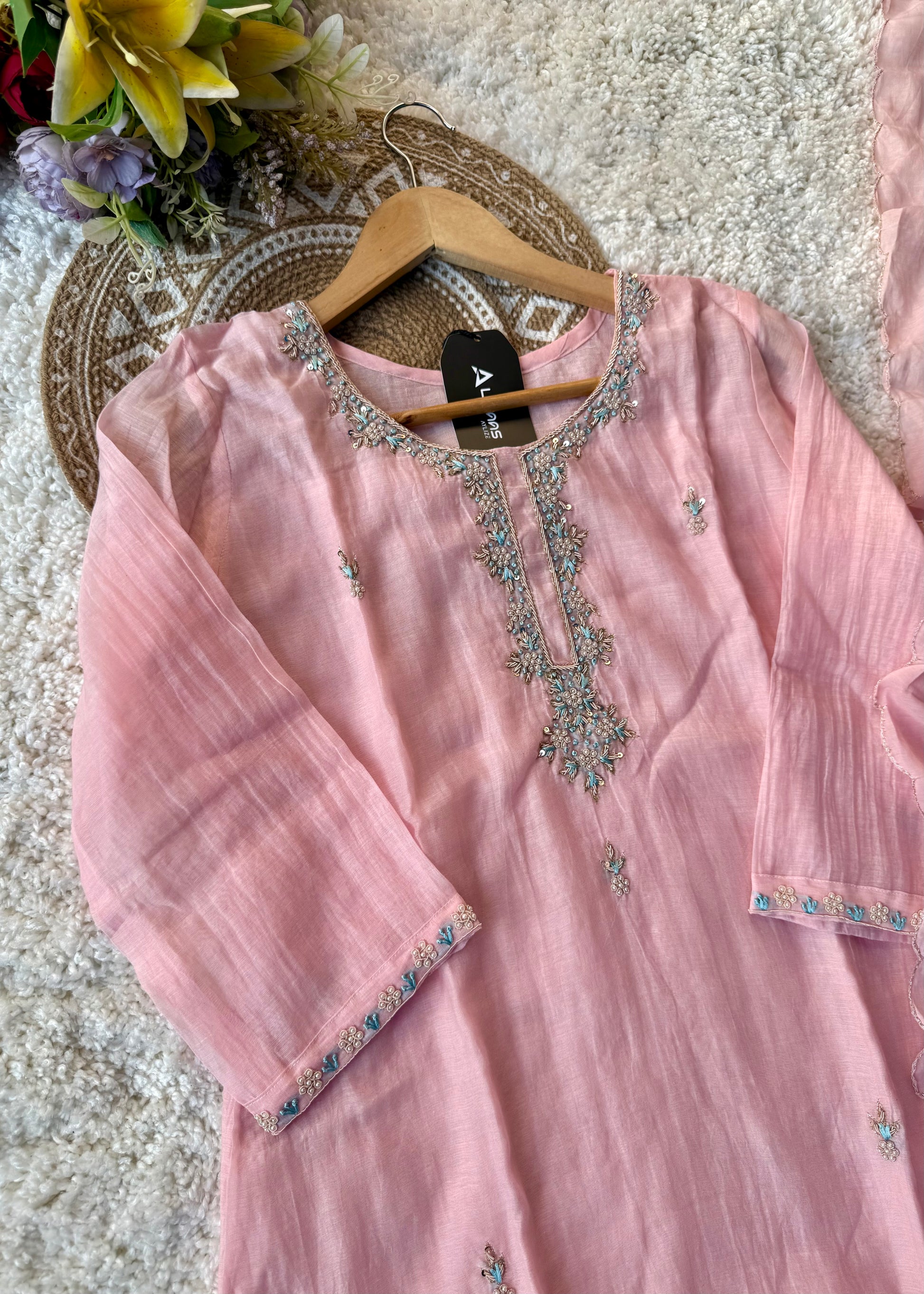 ✨ “Aarini – Soft Mul Chanderi Straight Kurta Set