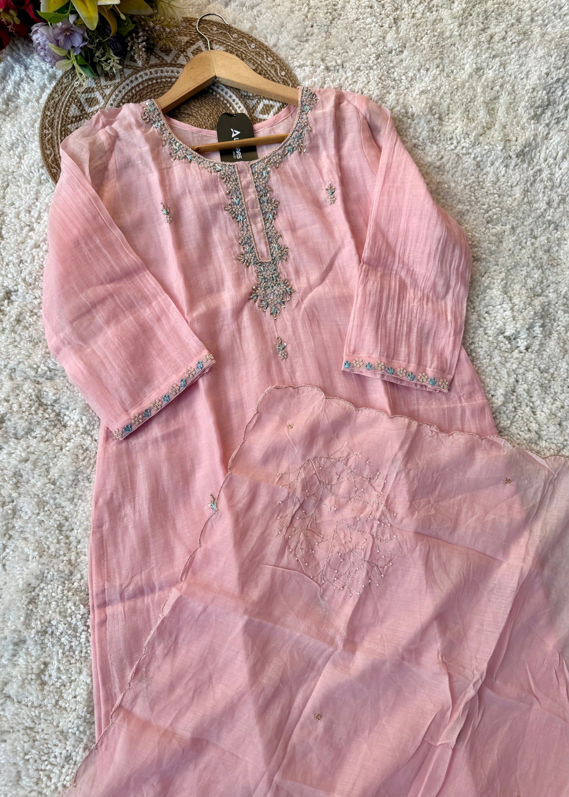 ✨ “Aarini – Soft Mul Chanderi Straight Kurta Set