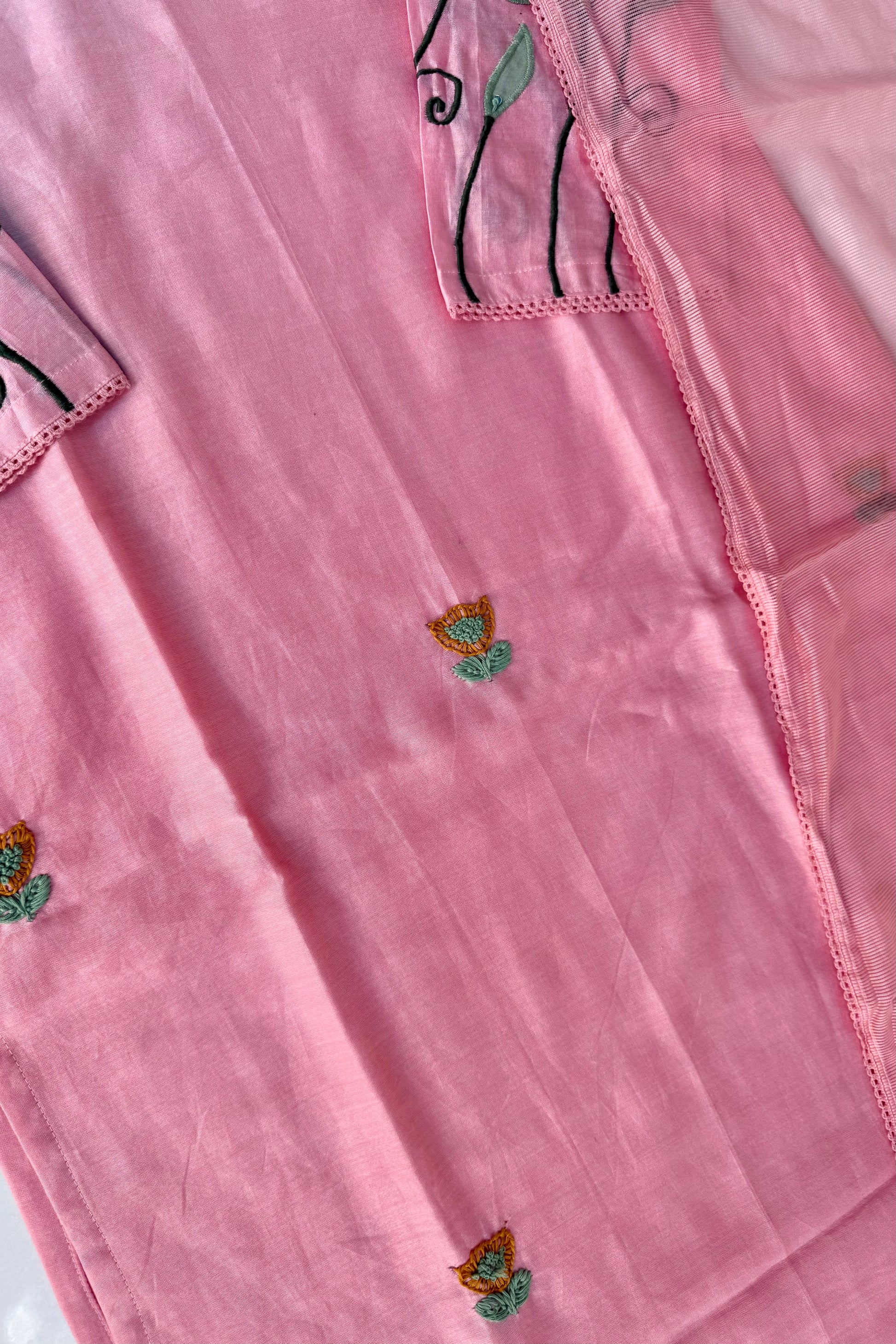 🛍️”Rosyn –  Premium Peach Mul Chanderi Straight Kurta Set