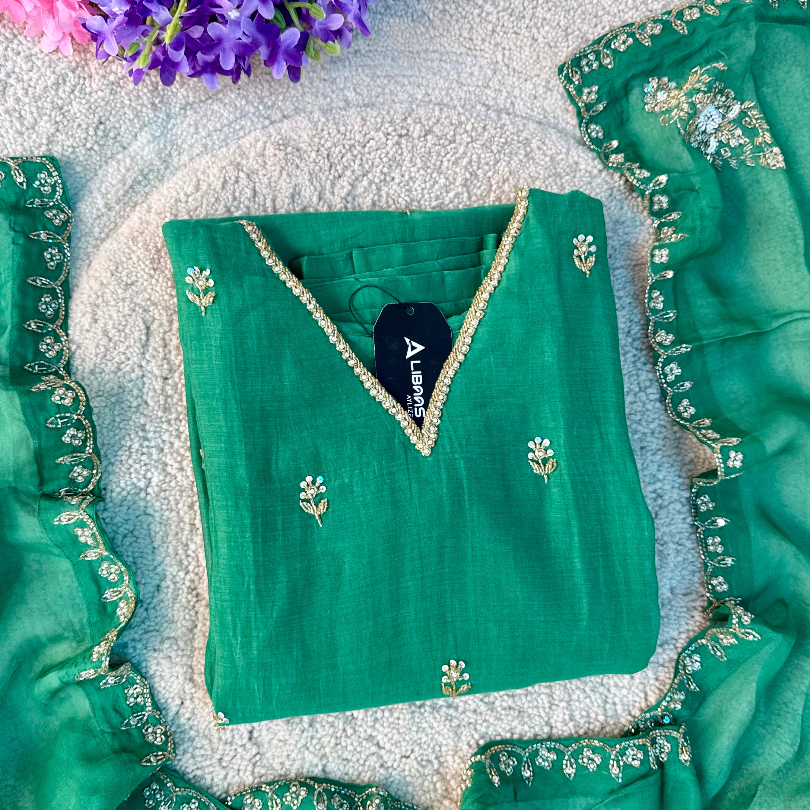 ✨”Mehar– Premium Party wear Mul Chanderi A-Line Kurta Set✨
