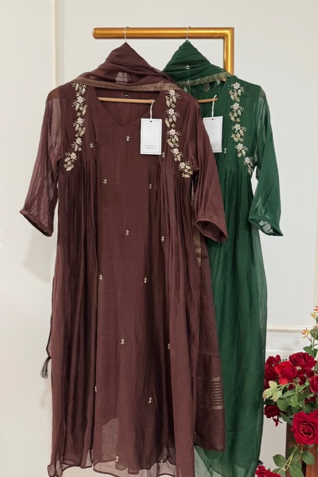 “Zayna” Premium Chinnon anarkali kurta set