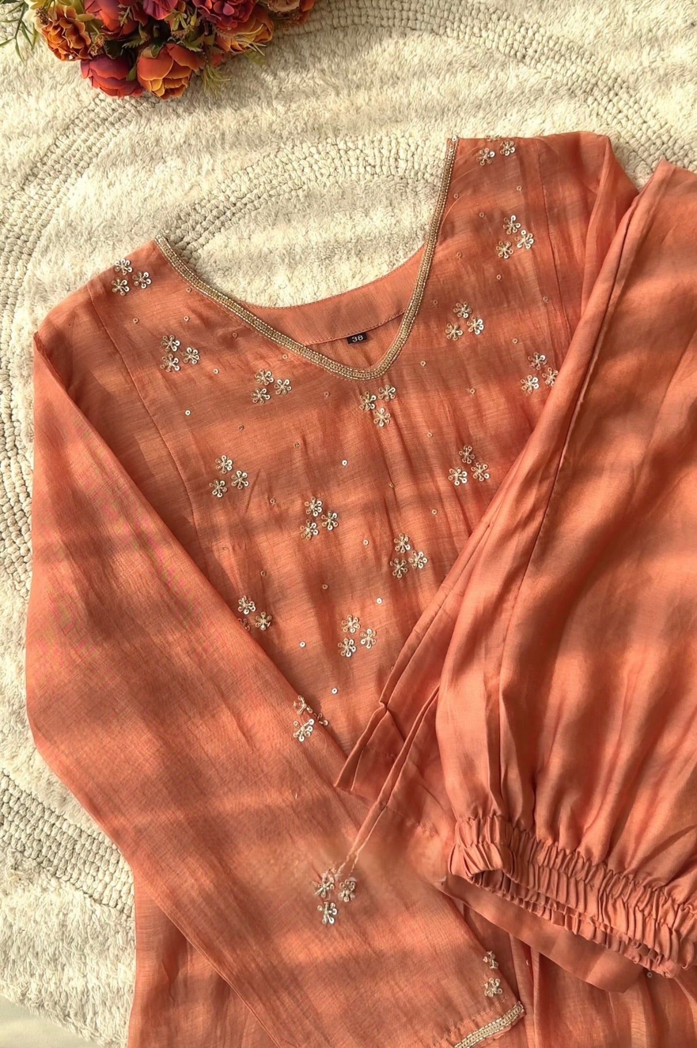 ✨Nagma- Premium Mul Chanderi A- Line Kurta Set